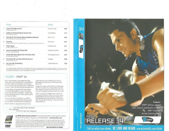 LesMills Routines RPM 34 DVD + CD + waveform graph - Click Image to Close