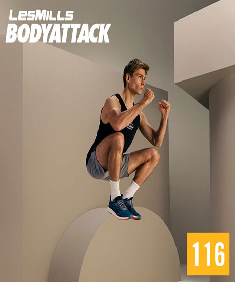 Hot Sale New Q2 2022 LesMills BODY ATTACK 116 DVD, CD & Notes - Click Image to Close